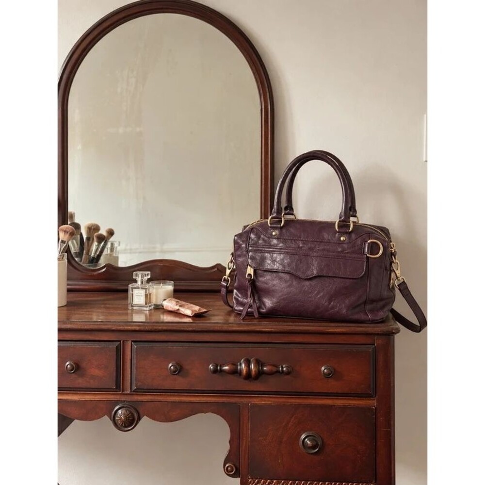 Rebecca Minkoff Morning After Bag MAB Purple Leather Satchel Crossbody Handbag